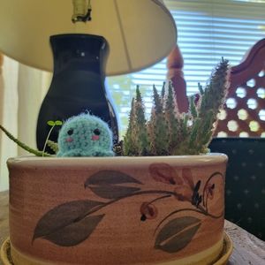 [ONE] Cyan Blue Handmade Blushing Crochet Squid
